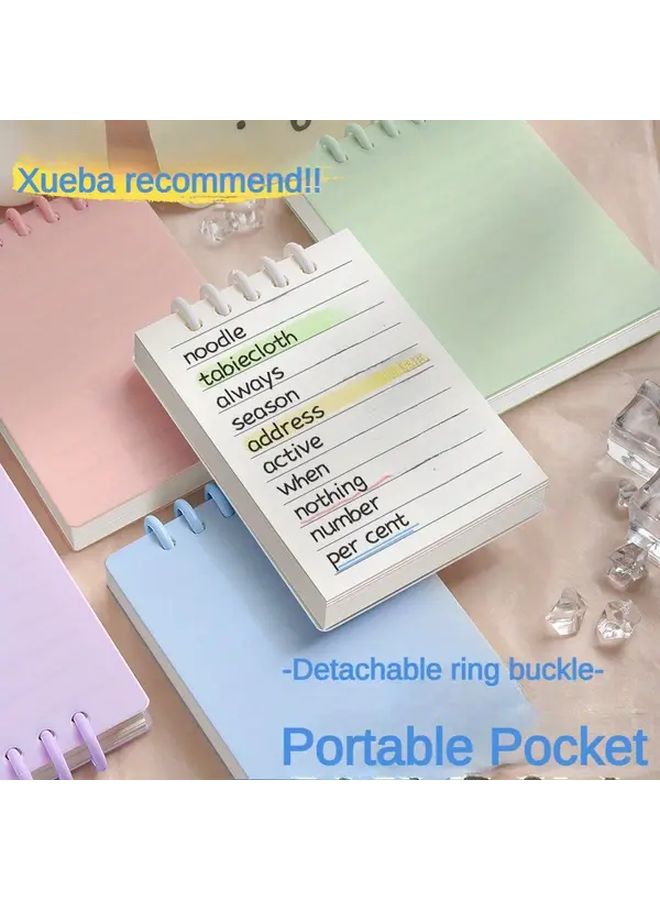4pcs Mini Pocket Notebooks Sakura Pink Soft Colored Perforated Pages Compact Practical - Image 3
